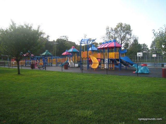 Children playing outdoors at a park in Teaneck, New Jersey.